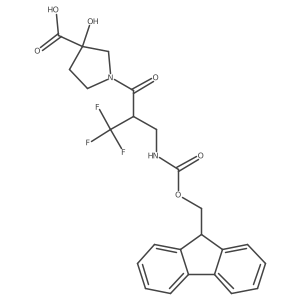 1-{2-[({[(9H-fluoren-9-yl)methoxy]carbonyl}amino)methyl]-3,3,3-trifluoropropanoyl}-3-hydroxypyrrolidine-3-carboxylic acid Structure