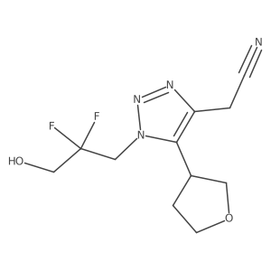 2-[1-(2,2-difluoro-3-hydroxypropyl)-5-(oxolan-3-yl)-1H-1,2,3-triazol-4-yl]acetonitrile结构式