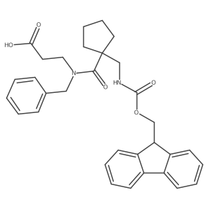 3-(N-benzyl-1-{1-[({[(9H-fluoren-9-yl)methoxy]carbonyl}amino)methyl]cyclopentyl}formamido)propanoic acid Structure