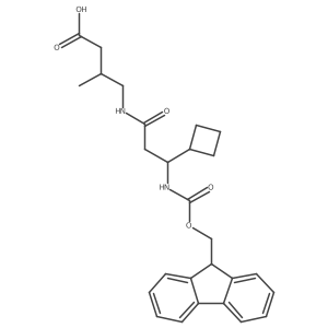 4-[3-cyclobutyl-3-({[(9H-fluoren-9-yl)methoxy]carbonyl}amino)propanamido]-3-methylbutanoic acid Structure