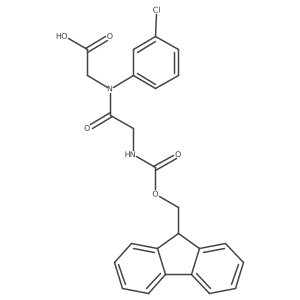 2-[N-(3-chlorophenyl)-2-({[(9H-fluoren-9-yl)methoxy]carbonyl}amino)acetamido]acetic acid结构式