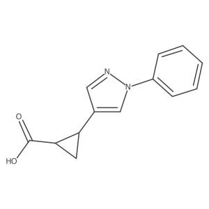 (1R,2R)-2-(1-Phenylpyrazol-4-yl)cyclopropane-1-carboxylic acid Structure