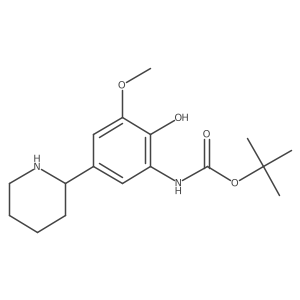 tert-butyl N-[2-hydroxy-3-methoxy-5-(piperidin-2-yl)phenyl]carbamate结构式