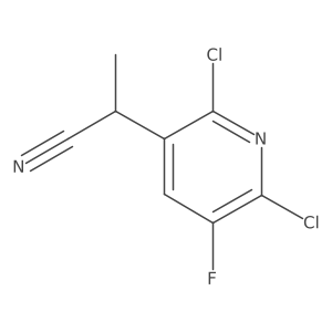 2-(2,6-Dichloro-5-fluoropyridin-3-yl)propanenitrile结构式
