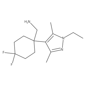 [1-(1-ethyl-3,5-dimethyl-1H-pyrazol-4-yl)-4,4-difluorocyclohexyl]methanamine结构式