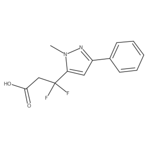 3,3-difluoro-3-(1-methyl-3-phenyl-1H-pyrazol-5-yl)propanoic acid Structure