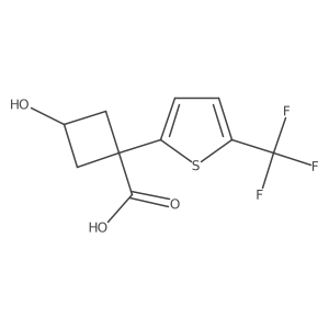 3-Hydroxy-1-[5-(trifluoromethyl)thiophen-2-yl]cyclobutane-1-carboxylic acid结构式