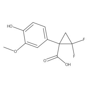2,2-Difluoro-1-(4-hydroxy-3-methoxyphenyl)cyclopropane-1-carboxylic acid Structure