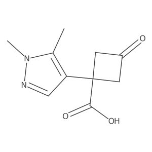 1-(1,5-dimethyl-1H-pyrazol-4-yl)-3-oxocyclobutane-1-carboxylic acid Structure