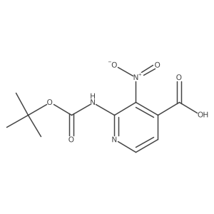 2-{[(Tert-butoxy)carbonyl]amino}-3-nitropyridine-4-carboxylic acid结构式