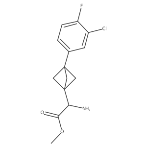 Methyl 2-amino-2-[3-(3-chloro-4-fluorophenyl)-1-bicyclo[1.1.1]pentanyl]acetate结构式