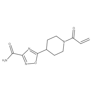 5-[1-(Prop-2-enoyl)piperidin-4-yl]-1,2,4-oxadiazole-3-carboxamide结构式