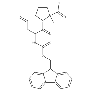 (2S)-1-[2-({[(9H-fluoren-9-yl)methoxy]carbonyl}amino)pent-4-enoyl]-2-methylpyrrolidine-2-carboxylic acid结构式
