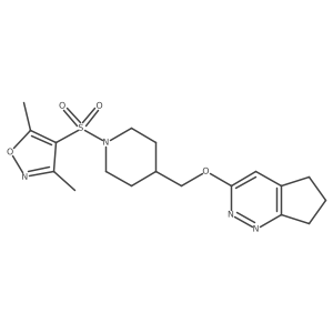 4-({5H,6H,7H-cyclopenta[c]pyridazin-3-yloxy}methyl)-1-[(3,5-dimethyl-1,2-oxazol-4-yl)sulfonyl]piperidine结构式