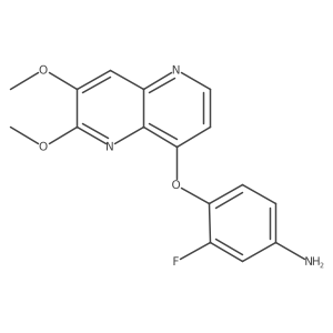 4-[(6,7-Dimethoxy-1,5-naphthyridin-4-yl)oxy]-3-fluorobenzenamine结构式