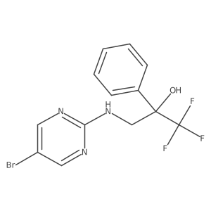 3-[(5-Bromopyrimidin-2-yl)amino]-1,1,1-trifluoro-2-phenylpropan-2-ol结构式