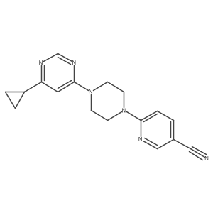 6-[4-(6-Cyclopropylpyrimidin-4-yl)piperazin-1-yl]pyridine-3-carbonitrile Structure