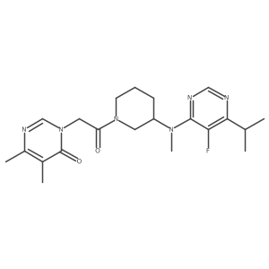 3-[2-(3-{[5-Fluoro-6-(propan-2-yl)pyrimidin-4-yl](methyl)amino}piperidin-1-yl)-2-oxoethyl]-5,6-dimethyl-3,4-dihydropyrimidin-4-one Structure