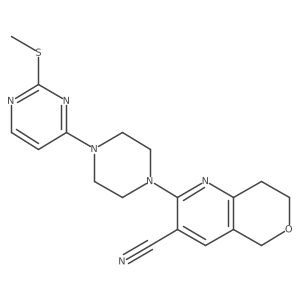 2-{4-[2-(methylsulfanyl)pyrimidin-4-yl]piperazin-1-yl}-5H,7H,8H-pyrano[4,3-b]pyridine-3-carbonitrile Structure