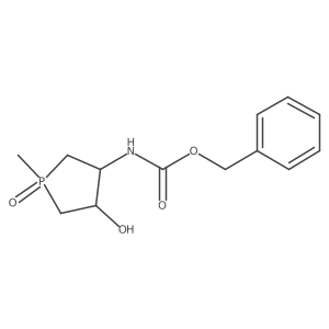 rac-benzyl N-[(3R,4R)-4-hydroxy-1-methyl-1-oxo-1lambda5-phospholan-3-yl]carbamate结构式