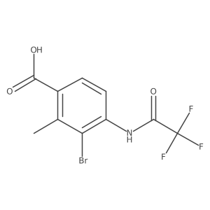 3-Bromo-2-methyl-4-(2,2,2-trifluoroacetamido)benzoic acid Structure