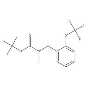 tert-butyl N-methyl-N-{[2-(trifluoromethoxy)phenyl]methyl}carbamate结构式