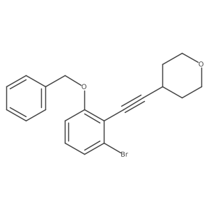 4-((2-(benzyloxy)-6-bromophenyl)ethynyl)tetrahydro-2H-pyran Structure