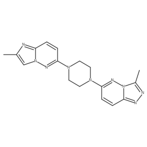 1-{3-Methyl-[1,2,4]triazolo[4,3-b]pyridazin-6-yl}-4-{2-methylimidazo[1,2-b]pyridazin-6-yl}piperazine结构式