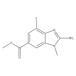 methyl 2-amino-4-fluoro-1-methyl-1H-1,3-benzodiazole-6-carboxylate结构式
