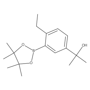 2-(4-Ethyl-3-(4,4,5,5-tetramethyl-1,3,2-dioxaborolan-2-yl)phenyl)propan-2-ol结构式