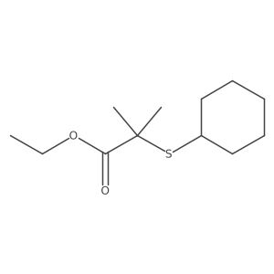 2-Cyclohexylsulfanyl-2-methyl-propionic acid ethyl ester Structure