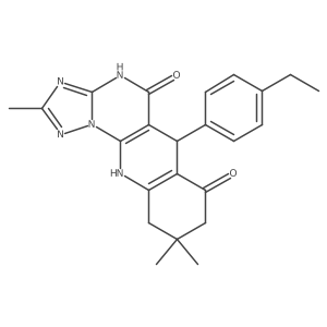 6-(4-ethylphenyl)-2,9,9-trimethyl-6,9,10,11-tetrahydro[1,2,4]triazolo[5',1':2,3]pyrimido[4,5-b]quinoline-5,7(4H,8H)-dione结构式