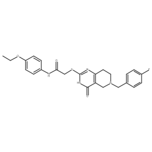 N-(4-ethoxyphenyl)-2-{[6-(4-fluorobenzyl)-4-oxo-3,4,5,6,7,8-hexahydropyrido[4,3-d]pyrimidin-2-yl]sulfanyl}acetamide结构式