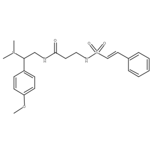 N-[2-(dimethylamino)-2-(4-methoxyphenyl)ethyl]-3-[(1E)-2-phenylethenesulfonamido]propanamide结构式