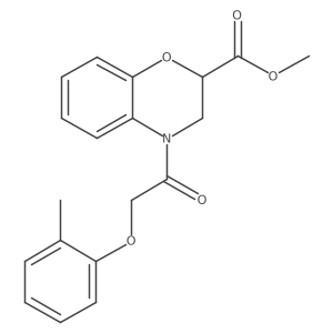 methyl 4-[(2-methylphenoxy)acetyl]-3,4-dihydro-2H-1,4-benzoxazine-2-carboxylate结构式