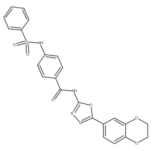 4-benzenesulfonamido-N-[5-(2,3-dihydro-1,4-benzodioxin-6-yl)-1,3,4-oxadiazol-2-yl]benzamide结构式