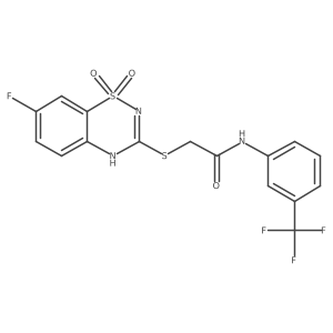 2-[(7-fluoro-1,1-dioxo-4H-1lambda6,2,4-benzothiadiazin-3-yl)sulfanyl]-N-[3-(trifluoromethyl)phenyl]acetamide Structure