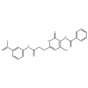 N-(4-amino-2-((2-((3-nitrophenyl)amino)-2-oxoethyl)thio)-6-oxo-1,6-dihydropyrimidin-5-yl)benzamide Structure