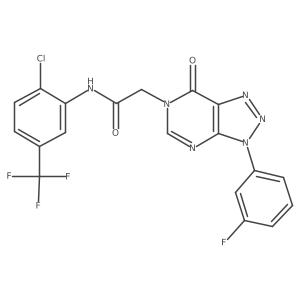 N-(2-chloro-5-(trifluoromethyl)phenyl)-2-(3-(3-fluorophenyl)-7-oxo-3H-[1,2,3]triazolo[4,5-d]pyrimidin-6(7H)-yl)acetamide结构式