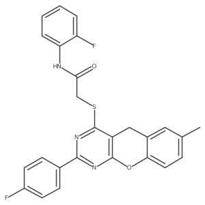 N-(2-Fluorophenyl)-2-{[2-(4-fluorophenyl)-7-methyl-5H-chromeno[2,3-D]pyrimidin-4-YL]sulfanyl}acetamide Structure