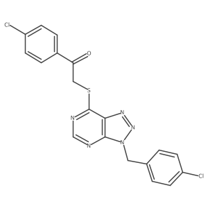 2-((3-(4-chlorobenzyl)-3H-[1,2,3]triazolo[4,5-d]pyrimidin-7-yl)thio)-1-(4-chlorophenyl)ethanone Structure