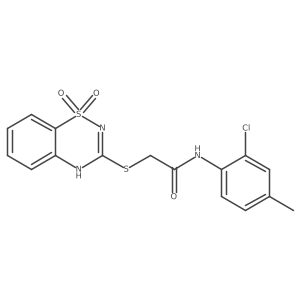 N-(2-chloro-4-methylphenyl)-2-((1,1-dioxido-4H-benzo[e][1,2,4]thiadiazin-3-yl)thio)acetamide Structure