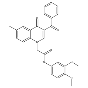 2-(3-benzoyl-6-methyl-4-oxo-1,4-dihydroquinolin-1-yl)-N-(3,4-dimethoxyphenyl)acetamide结构式