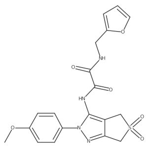 N1-(furan-2-ylmethyl)-N2-(2-(4-methoxyphenyl)-5,5-dioxido-4,6-dihydro-2H-thieno[3,4-c]pyrazol-3-yl)oxalamide Structure