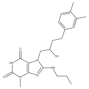 7-(3-(3,4-dimethylphenoxy)-2-hydroxypropyl)-3-methyl-8-(propylamino)-1H-purine-2,6(3H,7H)-dione结构式