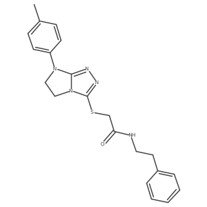 N-phenethyl-2-((7-(p-tolyl)-6,7-dihydro-5H-imidazo[2,1-c][1,2,4]triazol-3-yl)thio)acetamide Structure