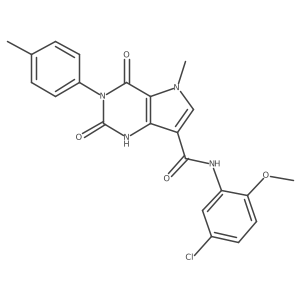 N-(5-chloro-2-methoxyphenyl)-5-methyl-3-(4-methylphenyl)-2,4-dioxo-2,3,4,5-tetrahydro-1H-pyrrolo[3,2-d]pyrimidine-7-carboxamide结构式