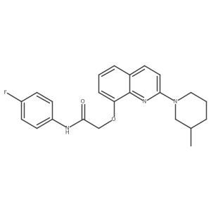 N-(4-fluorophenyl)-2-((2-(3-methylpiperidin-1-yl)quinolin-8-yl)oxy)acetamide结构式