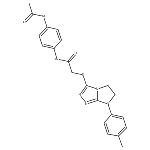 N-(4-acetamidophenyl)-2-((7-(p-tolyl)-6,7-dihydro-5H-imidazo[2,1-c][1,2,4]triazol-3-yl)thio)acetamide Structure