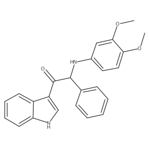 2-((3,4-dimethoxyphenyl)amino)-1-(1H-indol-3-yl)-2-phenylethan-1-one结构式